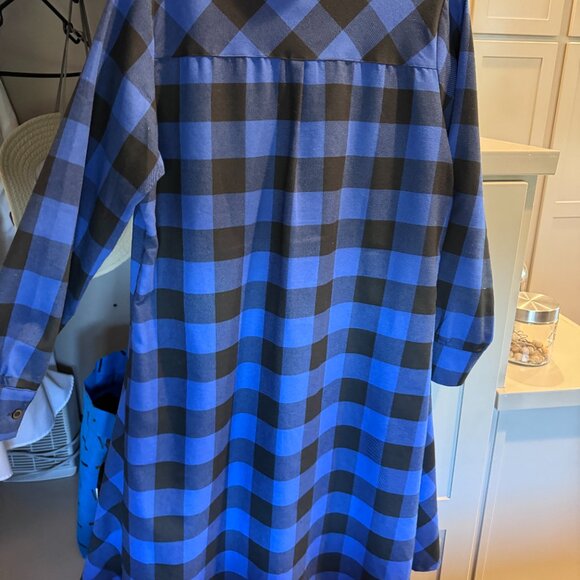 Plaid blue and black high low dress - Picture 5 of 7